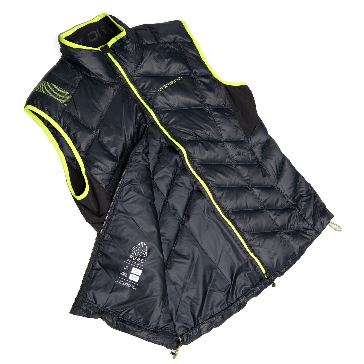 Aiguille Down Vest M Black/Lime Punch