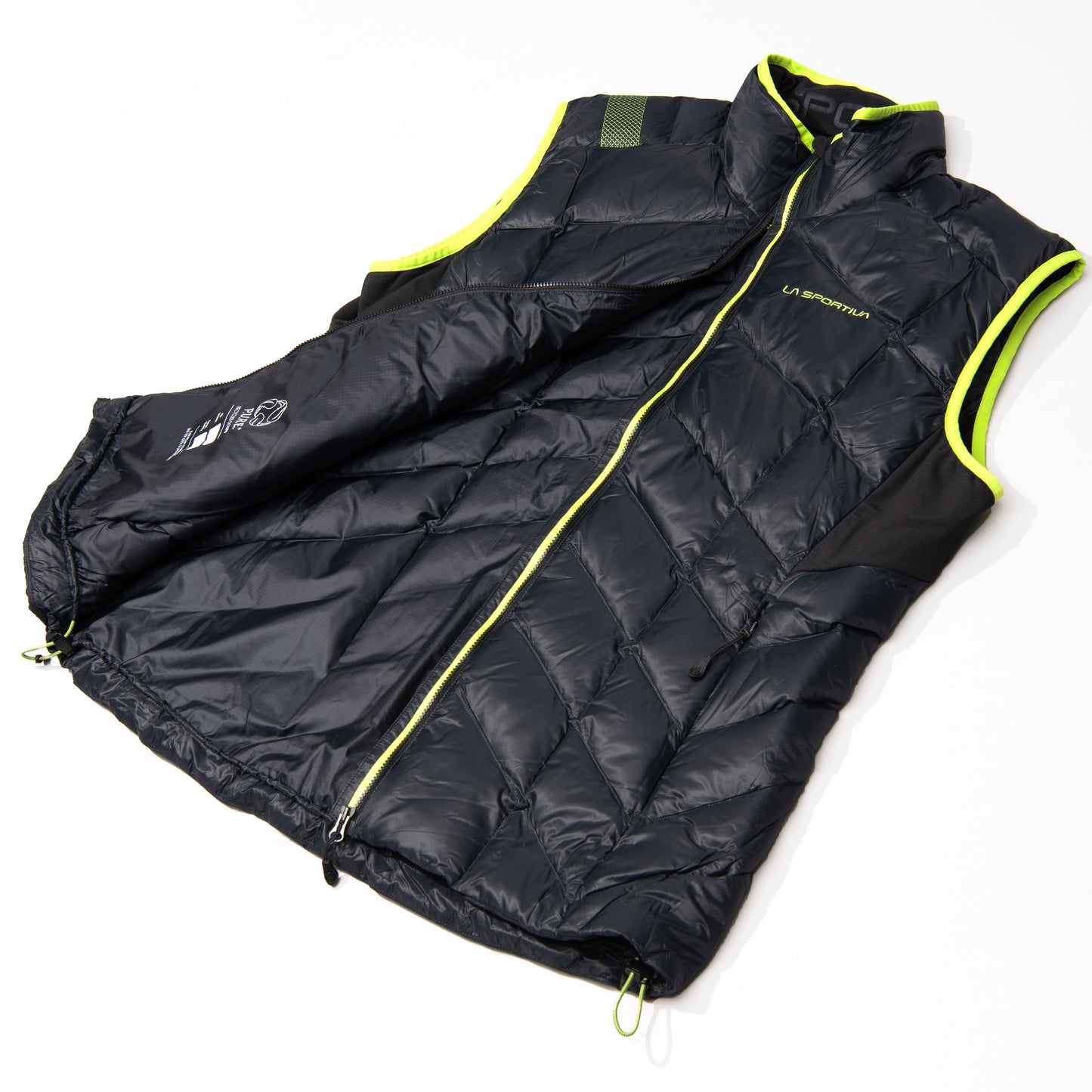 Aiguille Down Vest M Black/Lime Punch